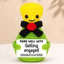 2 x BiuNiuring Engagement Gifts for Couples Newly Engaged, Unique Funny Champagne Handmade Crochet Engagement Gifts for Bride-to-Be, Women, Fianc, Her, First Christmas Ornament 2025 Party Decoration, (Mix)