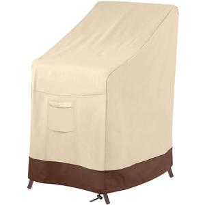 Vailge Stackable Patio Chair Cover,100% Waterproof Outdoor Chair Cover, Heavy Duty Lawn Patio Furniture Covers,Fits for 4-6 Stackable Dining Chairs,1 Pack-36 Lx28 Wx47 H,Beige&Brown