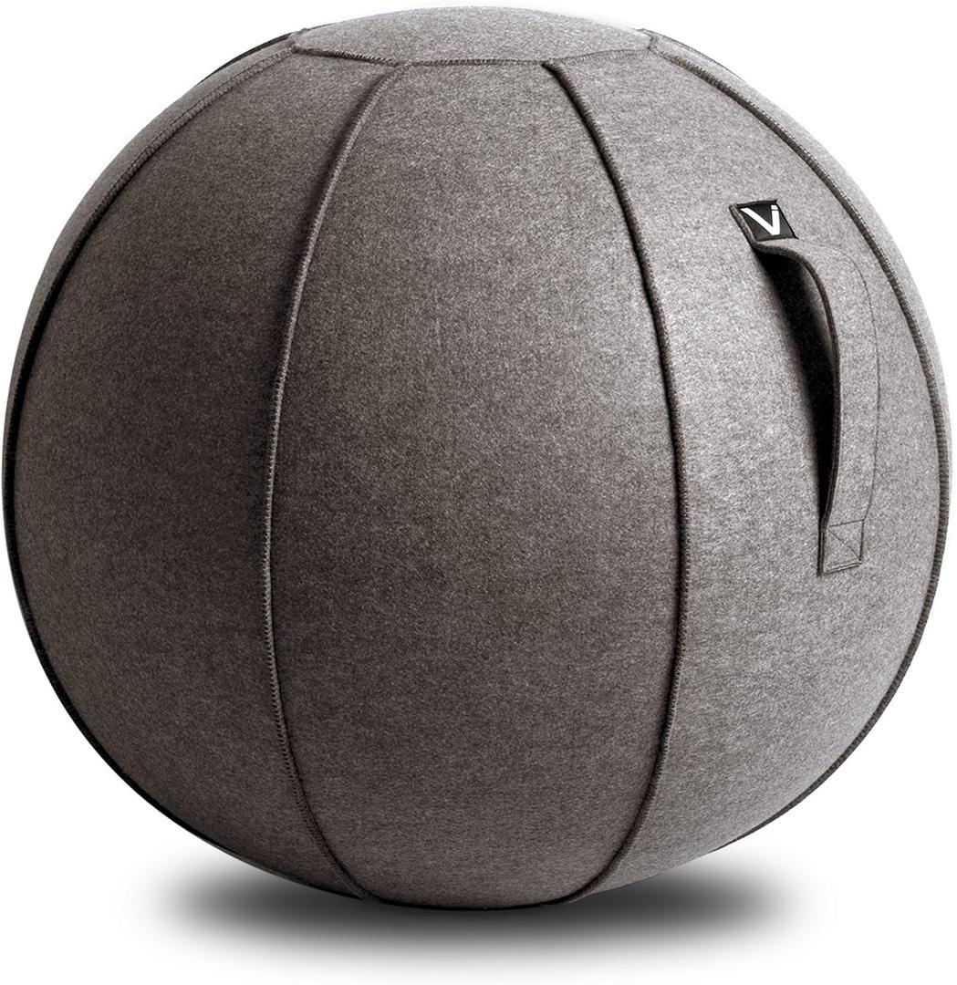 Vivora Luno Premium Ergonomic Sitting Ball Chair, Felt, Max Size (25 to 26 inches), for Home Offices, Balance Training, Yoga Ball, Posture Improvement (Clay)