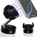 Car Phone Holder2-in-1 Clip & Magnetic Phone Holder for Car [2800gf Super Magnet + Secure Clamp], 360Adjustable Phone Mount for Dashboard/Desk/Gym Mount, Compatible with iPhone & Android (Black)