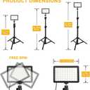 3 Packs 70 LED Video Light with Adjustable Tripod Stand/Color Filters, Obeamiu 5600K USB Studio Lighting Kit for Tablet/Low Angle Shooting, Collection Portrait YouTube Photography