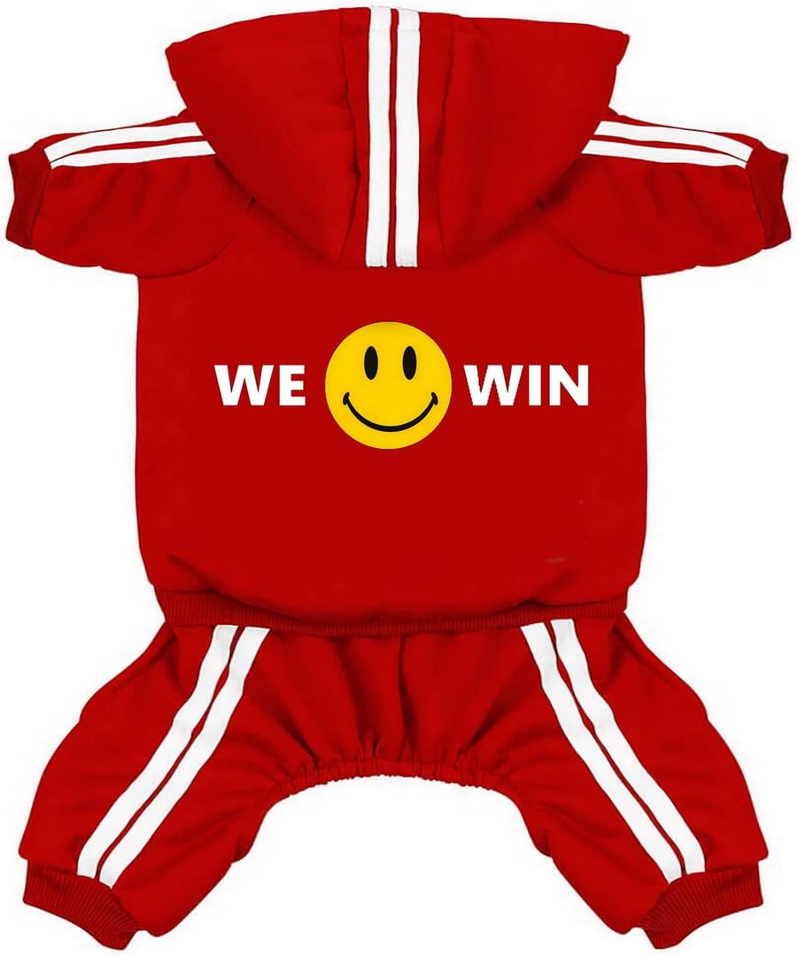Cute Dog Hoodie Tracksuit Sweater Coat Jacket Winter Pajamas Clothes Clothing Jumpsuit 4-Legs Red for Cat Puppy Small Medium Big All Type Dogs (7X-Large)