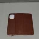 SHIELDON Wallet Case for iPhone 12 5G, Genuine Leather Folio Case Magnetic Shock Absorbing Cover RFID Blocking Credit Card Holder Kickstand Compatible with iPhone 12/12 Pro 6.1" - Retro Brown