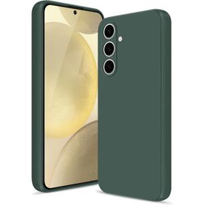 Case for Samsung Galaxy S24, Soft Silicone Case with Upgraded Camera Protection, Shockproof Slim Case Cover with Anti-Scratch Microfiber Lining, Green