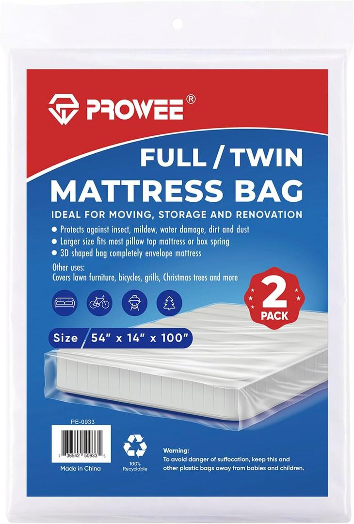 2 PK Twin/Full Mattress Bags for Moving Storage,Waterproof Plastic Full Size Mattress Cover for Moving,Clear Plastic Mattress Protector 2 PK Twin/Full Mattress Bags for Moving Storage,Waterproof Plastic Full Size Mattress Cover for Moving,Clear Plastic Mattress Protector