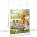 Acrylic Picture Frame 5x7 inches, 4 Pack Clear Plastic Picture Frames Holder Standing, Double Sided Picture Desktop Display for Photo Home Office -Vertical