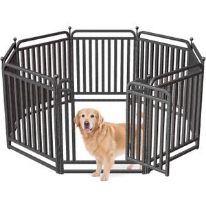 32 Inch Dog Playpen Outdoor, 8 Panels Puppy Playpen Heavy Duty Dog Play Pen Indoors, Rust Resistant Dog Pen for Large/Medium/Small Dogs, Dog Fence for RV Camping
