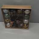 DecorbyHannah Christmas Ornaments Set Decorations, 21ct Green and Gold Emerald Vintage Christmas Tree Ornaments, Shatterproof Plastic Decorative Hanging Ball Bulk for Xmas Holiday Indoor Party Decor