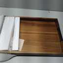 Large Ottoman Tray for Living Room and Coffee Table, Decorative Acacia Wood Serving Tray with Metal Handles for Breakfast in Bed, Dinner Food Kitchen TV (Natural, 20" x 14" x 2")