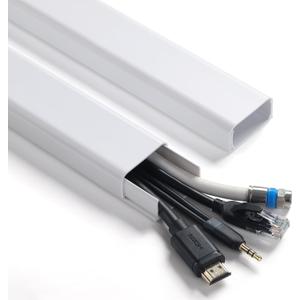 Wire Cover for Wall Mount TV, 72in Wall Cord Cover, Large TV Cable Hider Hide Cords Wall Mounted TV, Cord Hider Wall, Wall Cable Cover Cable Raceway White 2 x L36in x W1.54in x H0.75in