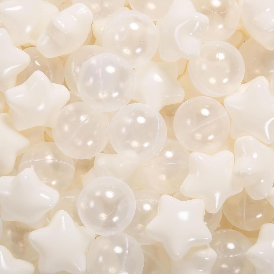 Star Ball Pit Balls for Toddlers -200pcs Crush Proof Phthalate Free BPA Free Non-Toxic Play Balls Play Tent Pool Playhouse Playpen Party Decoration.