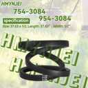 754-3084 954-3084 Drive Belt for Cub Cadet 3165 3184 3185 3186 3204 3205 3206 3208 3225 3235 3240 GT3100 GT3200 GT3204 GT3235 Garden Lawn Mower Tractors Replaces 754 3084 954 3084