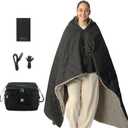 ZonLi Z-Walk Battery Operated Heated Blanket,Rechargeable 12v Portable Heated Blanket with 3 Heating Levels,Includes 20000mAh Power Bank,for Camping,Car,Stadium,Outdoors(Black)