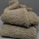 PH PandaHall 2pcs Brown Curly Fabric Plush Fabrics Wool Fuzzy Fabric Sherpa Fleece Fabrics Craft for Sewing Costumes Pillows Rugs Blankets DIY Craft 16.9x14.9 Inch