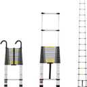 VEVOR Telescoping Ladder, 20.3FT Aluminum Lightweight Extension Ladder, Multi-Button Retraction Collapsible Ladder, 375 LBS Capacity with Non-Slip Feet, Portable Compact Ladders for Home, RV, Loft