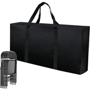 Folding Chair Storage Bag Heavy Duty Large 40.5" L x 12.5" W x 20" H Plastic Foldable Chair Carry Bag with Sturdy Zipper & Handle Waterproof Fold Up Chair Cover for Indoor Outdoor