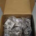 Chibery 3/8 Inch Inset Cabinet Hinges, 50 Pack Self Closing Flush Face Mount Hinges with Door Bumper, Variable Decorative Hardware for Bathroom, Furniture, Kitchen Cabinet Doors, Brushed Nickel