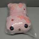Microwave Weighted Cat Stuffed Animal - 2.2 Pounds Big Pink Cat Plush Machine Washable Unscented Cute Heating Pad Animal Pillow Warm Plushies Toy for Adults Kids Pink Flower Embroidery 15 Inch, 6 inches x 10 inches x 15 inches