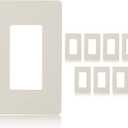Faith Electric 1-Gang Decorator Screwless Wall Plates Child Safe Outlet Covers, 4.68"H x 2.93" L, Fits GFCI, USB Receptacles, Dimmers, and Lighting Controls, ETL Listed, 8-Pack, Almond, 8 Piece
