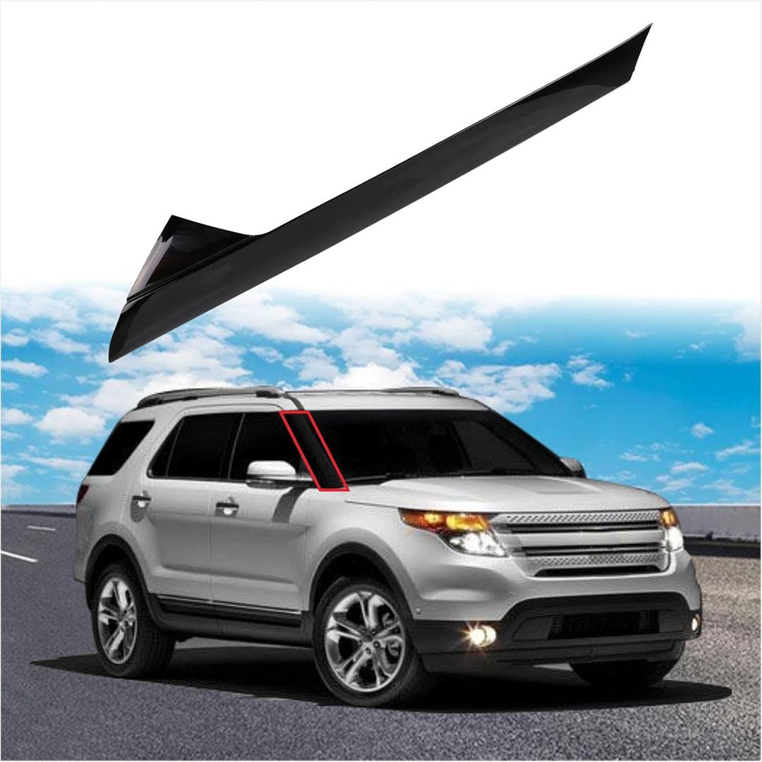 A-Pillar Front Molding Windshield Outer Trim w/Side Tape Fit for 2011-2019 Ford Explorer 4 Door Utility BB5Z7803136AA BB5Z7803136AB Passenger Side (Right)
