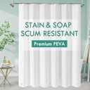 MitoVilla Long Shower Curtain Liner 72 X 78, White 78 inch Long Shower Curtain Liner for Simple Neutral Bathroom, PEVA Heavy Duty Waterproof Bathroom Shower Liner