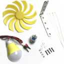 Small Wind Turbine Generator Micro DC Motor Power Wind Turbines Electricity Fan Blades Model Bicycle LED Light DIY Kits for Teaching Physical Power Generation Science Experiment