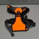 PHOEPET No Pull Dog Harness Medium Reflective Front Clip Vest with Handle,Adjustable 2 Metal Rings 3 Buckles,[Easy to Put on & Take Off](M, Orange)