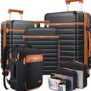 Luggage Sets 7 Piece, Durable Hardside ABS Carry on Luggage with Spinner Wheels & YKK Zipper TSA Lock, Large Checked Travel Suitcase With Backpack Set for Men and Women,20/24/28 Inch
