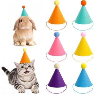 Mini Party Hats for Stuffed Animals, Small Colorful Birthday Hats for Dogs Cats Rabbits, Birthday Party Decoration