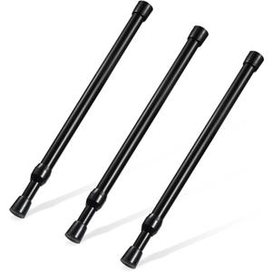 2 x Goowin Spring Rods, 5/8" Diameter, No Drilling, Expandable (12-20 in), Black, 3 Pack for Closet, Cupboard, Hanging Clothes