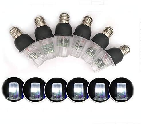 6Pcs Strobe LED Bar KTV 4W E26 E27 White light source Stroboscopic Outdoor Flashing Stars Christmas Decor Fairy Garlands String Bulbs Replacement (White Lights)