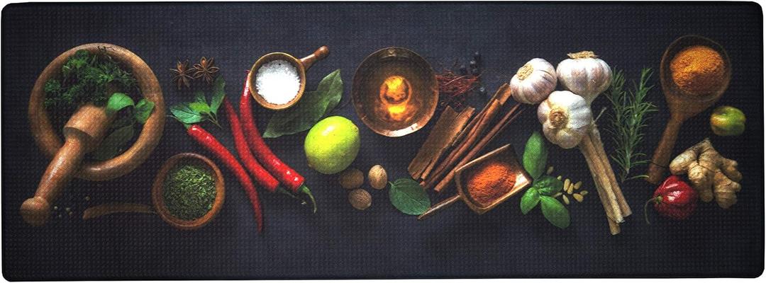 UpNUpCo Artistic Beautiful Anti Fatigue Kitchen Floor Mat - Unique Floor Mats - Pain Relief Padded Kitchen Mats - Floor Mats For In Front Of Sink - Memory Foam 47"X17.5"X10mm Spicy Spice (Large)