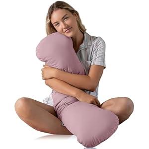 SleepCloud Weighted Body Pillow 6.5lbs - Weighted Pillow for Deeper Sleep (41” x 10”) - Cooling Body Pillows for Adults, Full Body Pillow for Adults, Side Sleeper Body Pillows with Cover (Blossom)