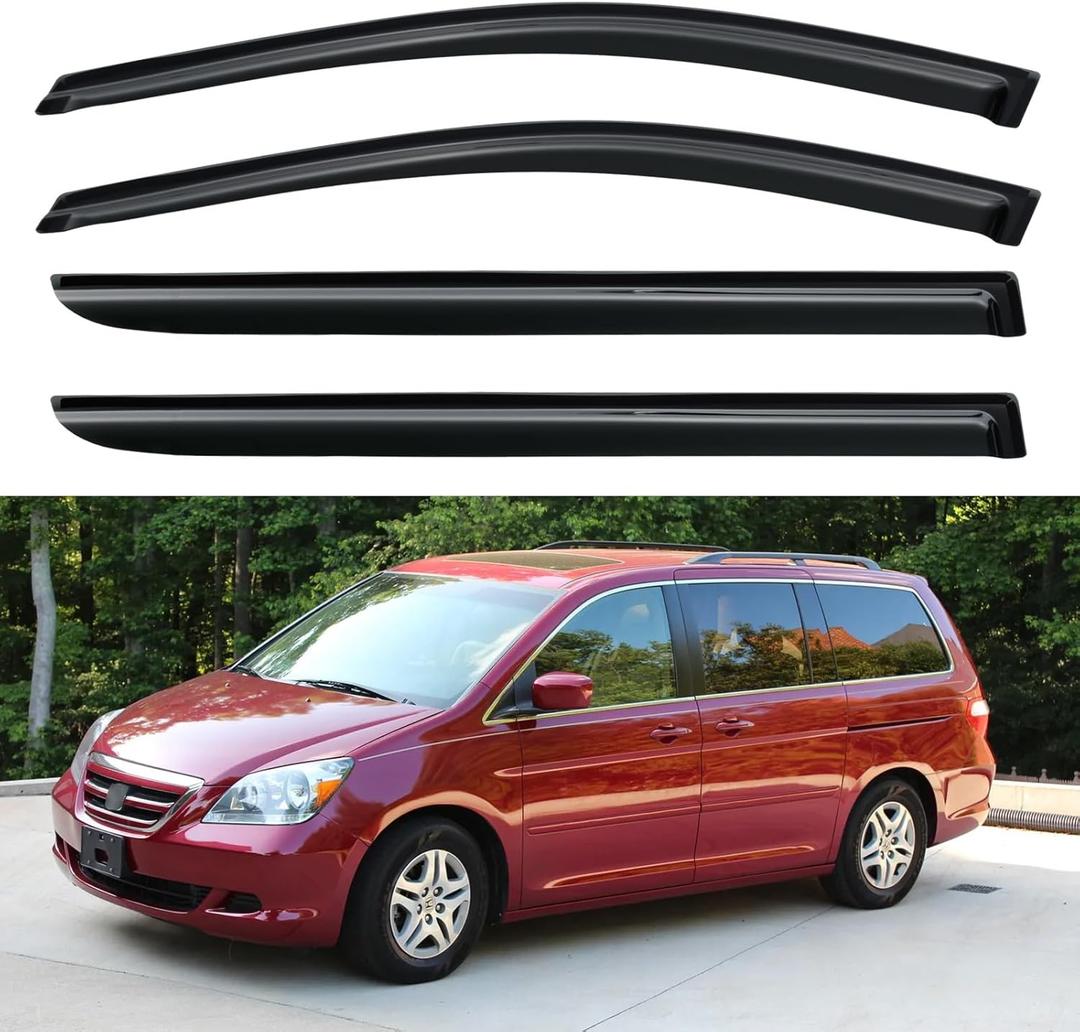 Window Visors Rain Guards for 2005 2006 2007 2008 2009 2010 Honda Odyssey, Out-Channel Window Vent Wind Deflectors Visors Shades for 05 06 07 08 09 10 Odyssey