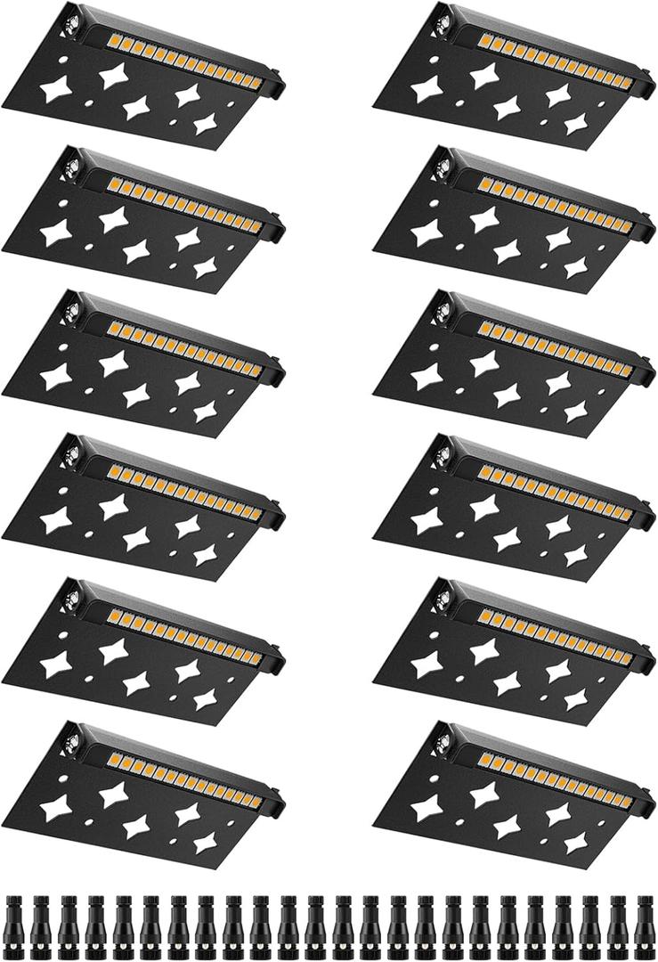 DOREIO 5W Retaining Wall Lights 7 inch LED Hardscape Lighting Low Voltage Landscape Paver Lights 12V Step Lights Outdoor IP68 Waterproof 3000K Soft White Stair Deck Lighting (12 Pack+ Connectors)