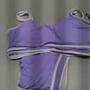 BMJL Women's High Waisted Bikini Sets Sporty Two Piece Swimsuits Color Block Cheeky High Cut Bathing Suits, Extra Large, Lavender Purple