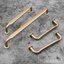 Alzassbg 10 Pack Champagne Copper Cabinet Handles, 5 Inch(128mm) Hole Centers Arch Modern Cabinet Pulls Kitchen Cabinets Hardware for Cabinets and Drawers AL3503SCG