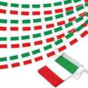 Italy String Flag Pennant Banner, Small Mini Italian Flags Bunting Banner, National Country Decoration for School, Party, Sports Events, Patriotic Festival, 33 Feet 30 Flags