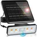 AUDERWIN Solar Flood Lights Outdoor 4000Lm, Motion Lights Removable, IP67 Waterproof Spot Light Outside, Solar Powered Security Light for Garage Yard Porch Patio Fence Garden(4000K) 1 Pack