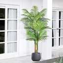 6ft Tall Triple Golden Cane Palm Artificial Tree Large Tropical Palm Tree UV Resistant Fake Plant in Pot for Indoor Outdoor Big House Living Room Outside Patio Office Home Decor 1Pack