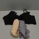 Angelhood Seamless Bras Women Soft Jelly Push Up Wireless Bra Supportive V Neck No Underwire Comfort Tshirt Bralettes (XX-Large, Black/Blue/Nude)