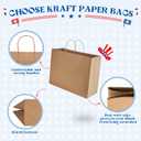 MESHA Large Brown Paper Bags with Handles 16x6x12 Inch 25 Pack Gift Shopping Bags Large Craft Bag Kraft Bag for Small Business