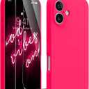 AOTESIER Magnetic for iPhone 16 Case, [Compatible with MagSafe][Camera Protection], Food Grade Silicone Phone Case with [2 Screen Protectors], Anti-Scratch Protective Lining, 6.1inch, Hot Pink