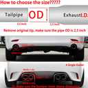 2"Inlet 3"Outlet Car Exhaust Tips Carbon Fiber Tailpipe Exhaust Pipe Tail Throat Tail Pipe Silver Need Height>3.5 Inch Widht>3.5 Inch
