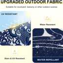 downluxe Outdoor Chair Cushions Set of 4 for Patio Furniture, Water-Resistant Patio Chair Cushions with Ties, High Density Foam Outdoor Seat Cushion, 17" X 16" X 2", Blue Carp