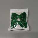 2 x 4" Glitter Sparkly Christmas Green Sequin Hair Bows Clips for Toddler Girls St Patrick's Day Easter Mardi Gras Birthday Wedding Holiday Party Dress Outfit Decor Accessory Gift