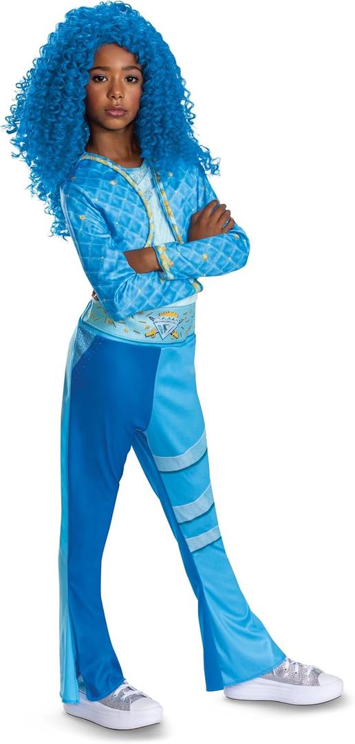 Descendants Chloe Costume for Kids, Official Disney Descendants The Rise of Red Costume Jumpsuit, Wig not Included, Child Size (10-12)