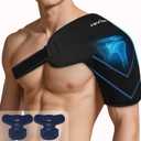 REVIX Large Shoulder Ice Pack Wrap, 2 Gel Packs+1 Shoulder Brace for Rotator Cuff and Arm, Reusable Gel Cold Therapy Wrap for Discomfort Relief & Muscle Relaxation, Easy to Wear & Remove