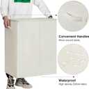 WOWLIVE 180L Double Laundry Hamper with Lid and Removable Laundry Bags, Large Dirty Clothes Hamper 2 section Collapsible Laundry Basket Dorm Room Storage for Bedroom, Bathroom, College,Beige