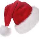 BALORAY Santa Hat for Adults Big Santa Hat Comfort Double Liner Plush Red Velvet